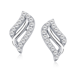 Silver (925) earrings with white zirconia