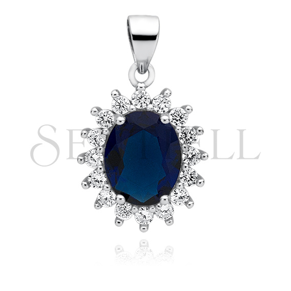 Silver (925) pendant sapphire zirconia