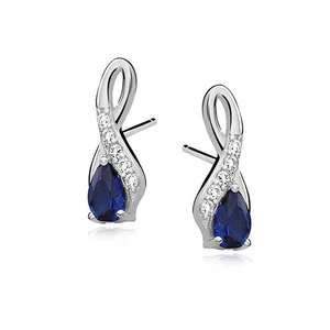 Silver (925) earrings with sapphire zirconia