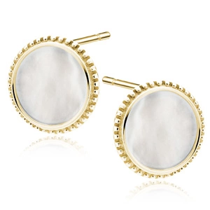 Silver (925) gold-plated earrings with Nacre