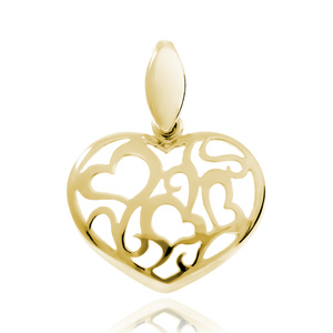 Silver (925) gold-plated pendant heart