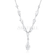 Silver (925) stylish, bridal necklace with zirconia