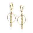 Silver (925) gold-plated earrings - circles with chains