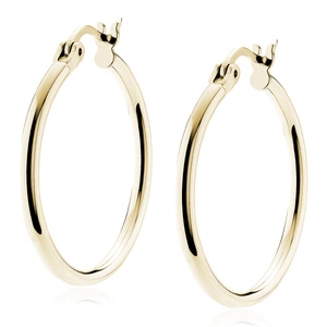 Silver (925) gold-plated earrings hoops - highly polished