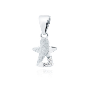 Silver (925) pendant with white zirconias - angel
