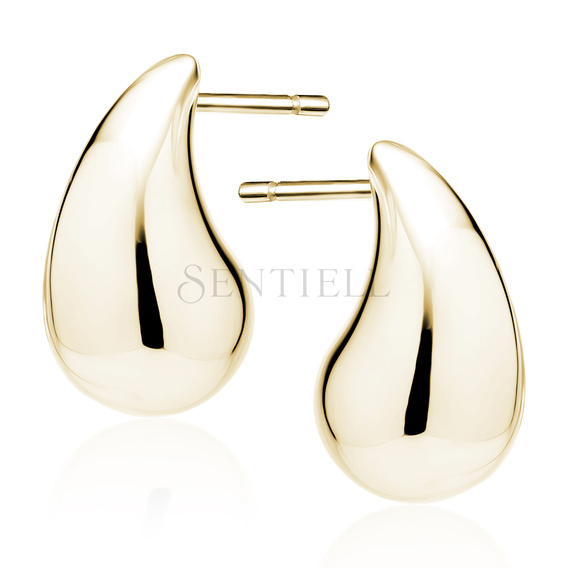 Silver (925) drop-shaped gold-plated earrings - 13mm