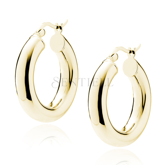 Pendientes aro de plata de ley 925 chapados en oro - alto pulido