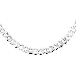 Silver (925) diamond-cut chain - curb extra flat rhodium-plated Ø 250
