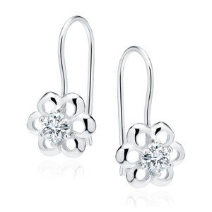 Silver (925) Earrings white colored zirconia