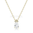 Silver (925) gold-plated necklace with white zirconias