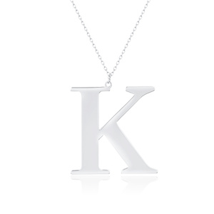 Silver (925) necklace - letter K