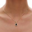 Silver (925) gold-plated pendant with black zirconia