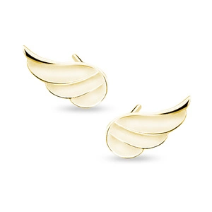 Silver (925) earrings - gold-plated wings