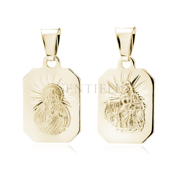 Silver (925) gold-plated pendant - Jesus Christ / Scapular Mary, Blessed Virgin - double sided