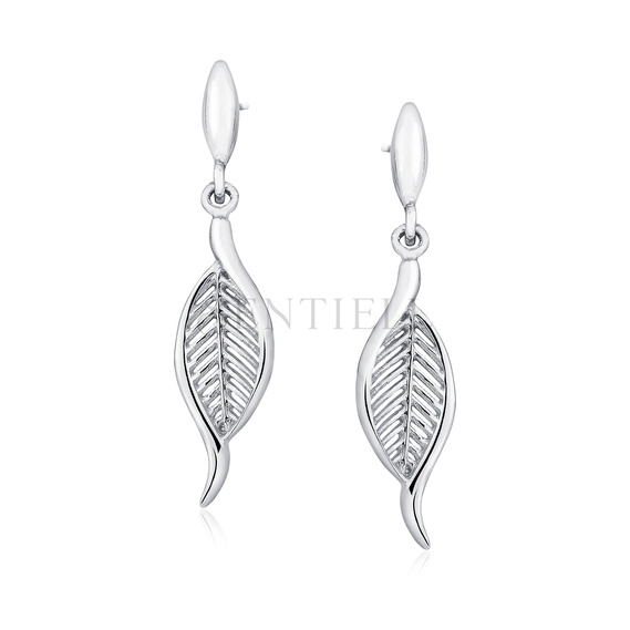 Silver (925) elegant earrings - leafs