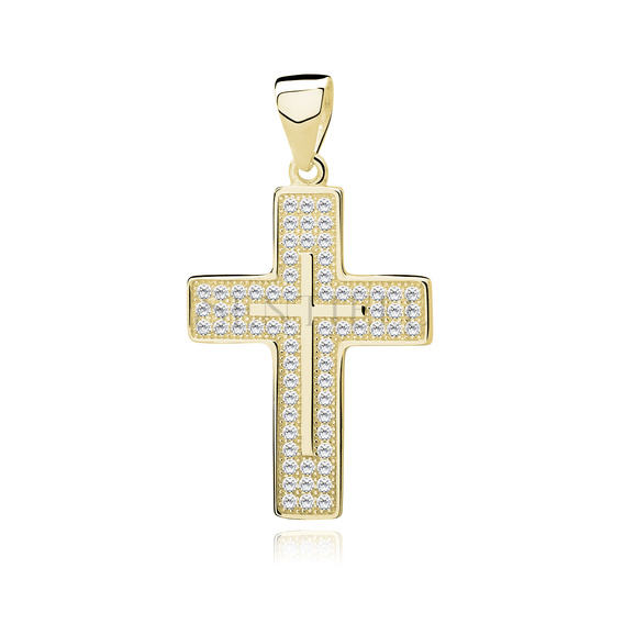 Silver (925) pendant cross with zirconia