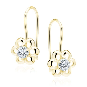 Silver (925) gold-plated Earrings white zirconia