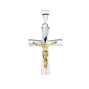 Silver (925) pendant cross gold-plated