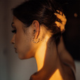 Silver (925) gold-plated ear-cuff - braided circle