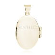 Silver (925) gold-plated polished pendant - oval shaped locket