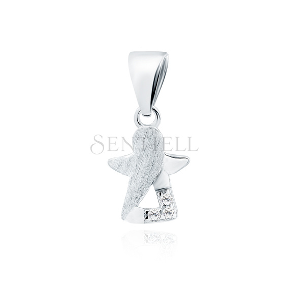 Silver (925) pendant with white zirconias - angel