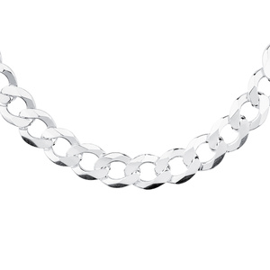 Silver (925) diamond-cut chain - curb extra flat Ø 400