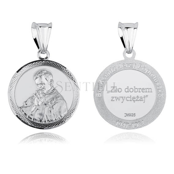 Colgante de plata de ley 925 - beato sacerdote Popiełuszko