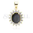 Silver (925) gold-plated pendant black zirconia