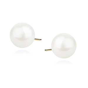 Silver (925) gold-plated earrings white pearl