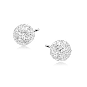 Silver (925) earrings diamond-cut balls 5mm