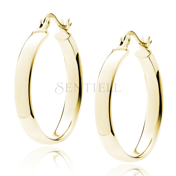 Silver (925) gold-plated earrings hoops - highly polished