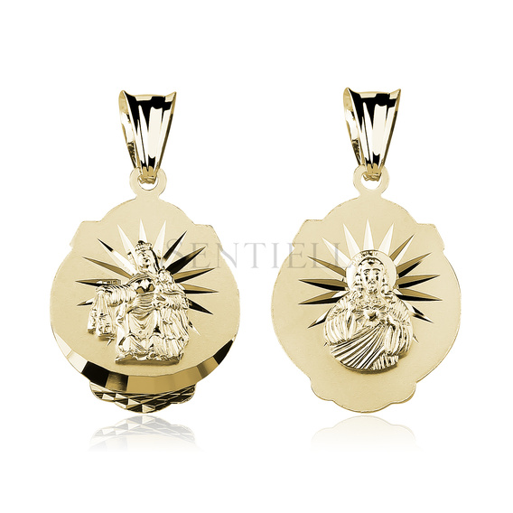 Silver (925) gold-plated pendant - Jesus Christ / Scapular Mary