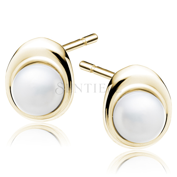 Silver (925) gold-plated pearl earrings