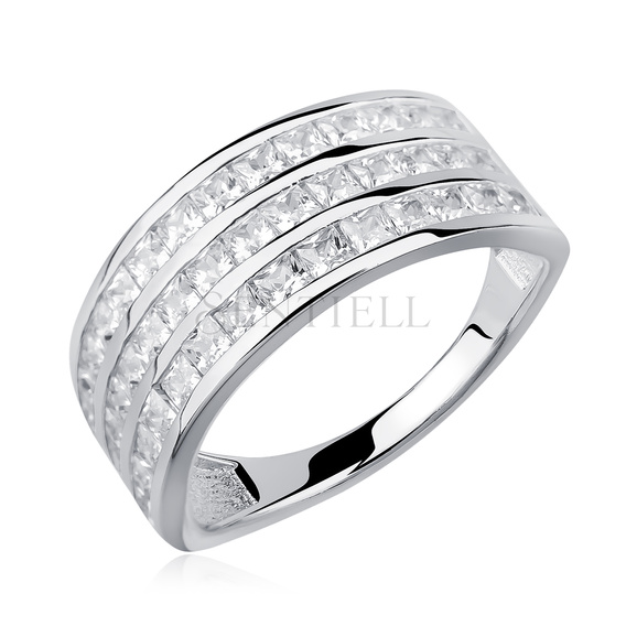 Silver (925) ring with white zirconia