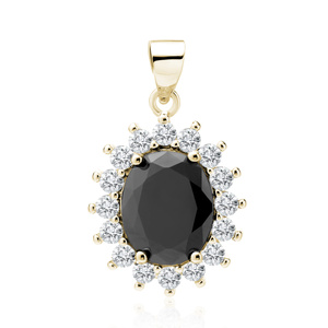 Silver (925) gold-plated pendant black zirconia