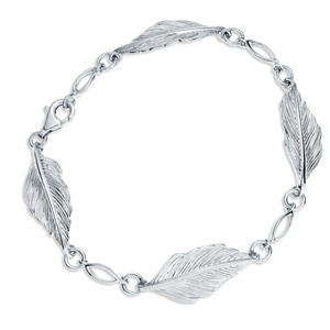 Silver (925) bracelet with feathers