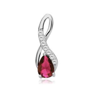Silver (925) pendant with ruby zirconia