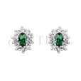 Silver (925) Earrings emerald colored zirconia