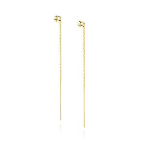 Silver (925) earrings gold-plated clover