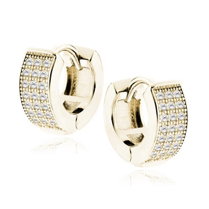 Silver (925) gold-plated earrings hoop with zirconia
