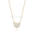 Silver (925) gold -plated necklace - heart with zirconia