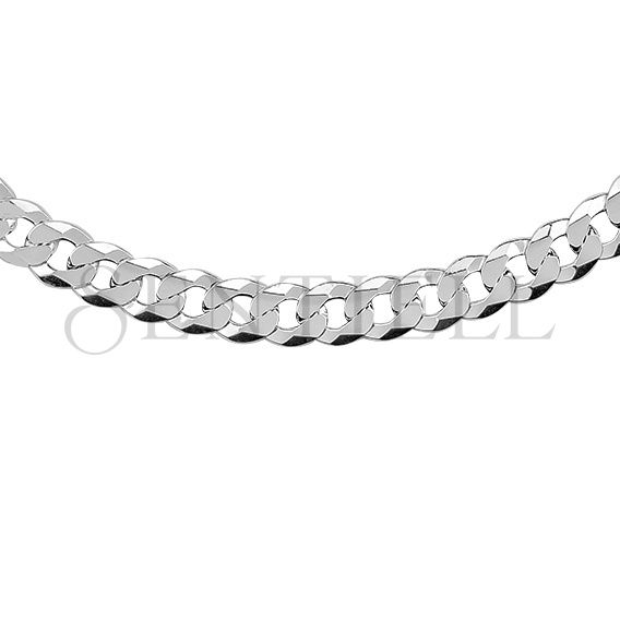 Silver (925) diamond-cut chain - curb extra flat rhodium-plated Ø 180