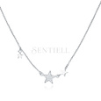 Silver (925) necklace - stars with zirconia