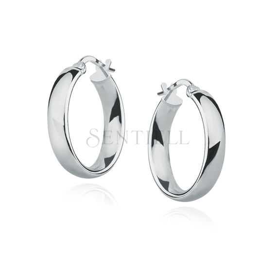 Silver (925) earrings hoops - highly polished