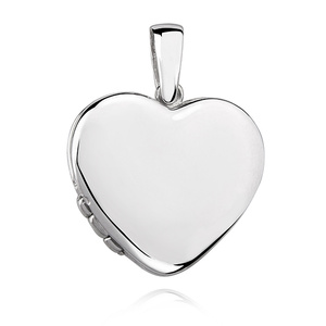 Silver (925) polished pendant - heart shaped locket