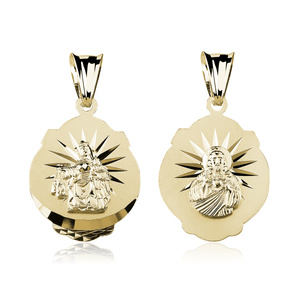 Silver (925) gold-plated pendant - Jesus Christ / Scapular Mary