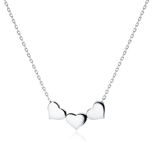 Silver (925) choker necklace with hearts