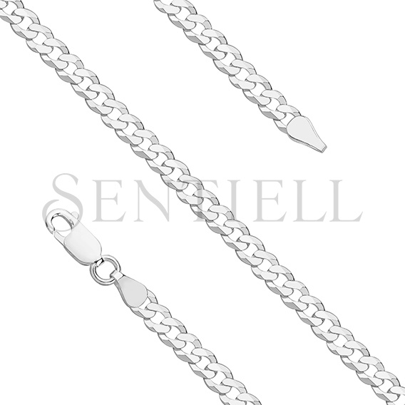 Silver (925) diamond-cut bracelet - curb extra flat Ø 120