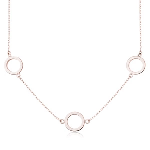 Silver (925) rose gold-plated necklace - three circles
