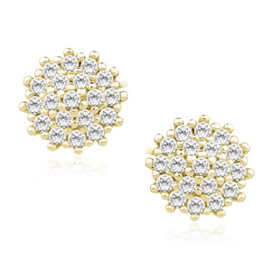 Silver (925) gold-plated earrings with zirconia